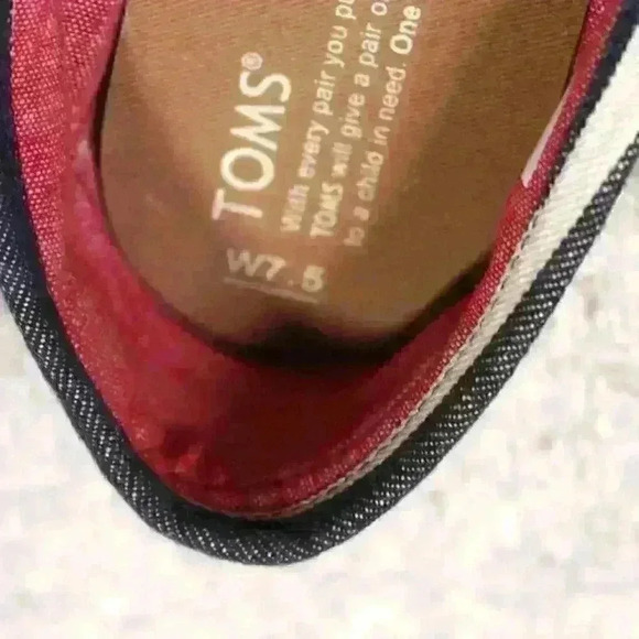 TOMS Alpargata Striped Slip On Espadrille Flat Raffia Sole Shoes Women Size 7.5 - Picture 9 of 11